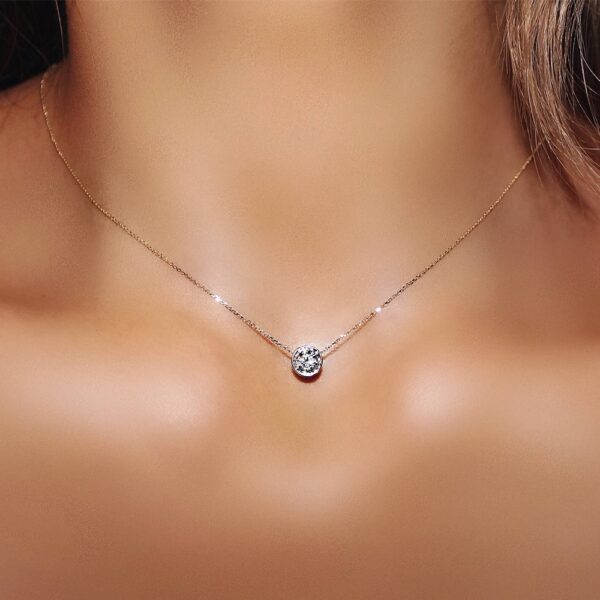 Women's Chain Necklace with Crystal Pendant