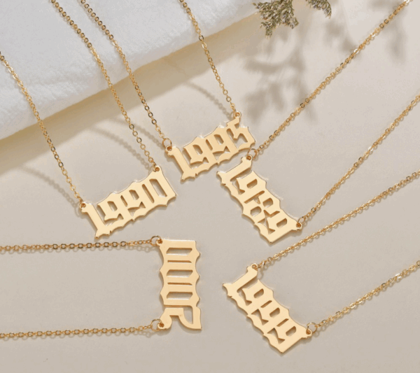 Women's Year Number Designed Necklace - Image 3