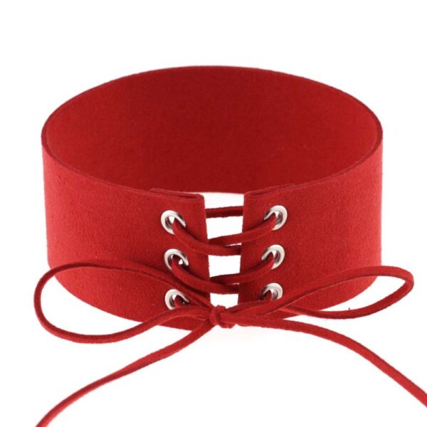 Gothic Lace-Up Velvet Choker - Image 7