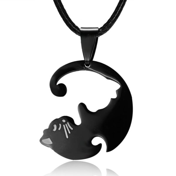 Cat Shaped Couple Necklace - Image 3