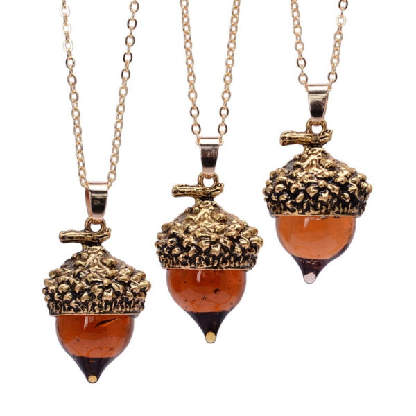 Acorn Shaped Pendant Necklace - Image 3