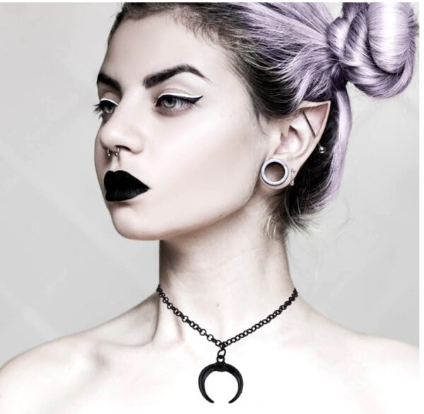 Women's Dark Moon Chain Pendant