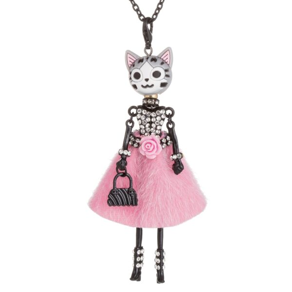 Lovely Pendant Necklace with Doll Cat