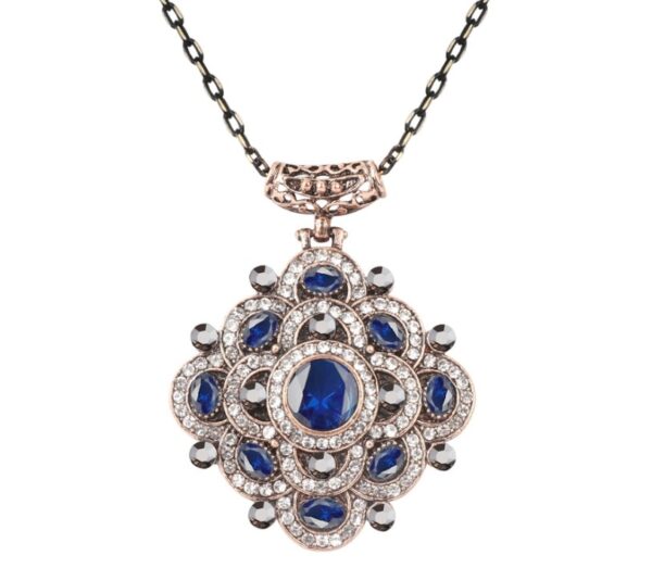 Women's Ethnic Style Crystal Flower Necklace - Image 3