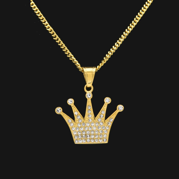 Hip Hop Crown Pendant Necklace