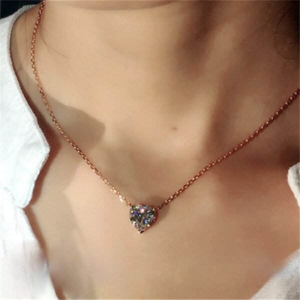 Heart Shaped Women's Necklace in Silver - Image 4