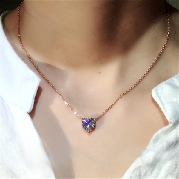 Heart Shaped Women's Necklace in Silver - Image 3