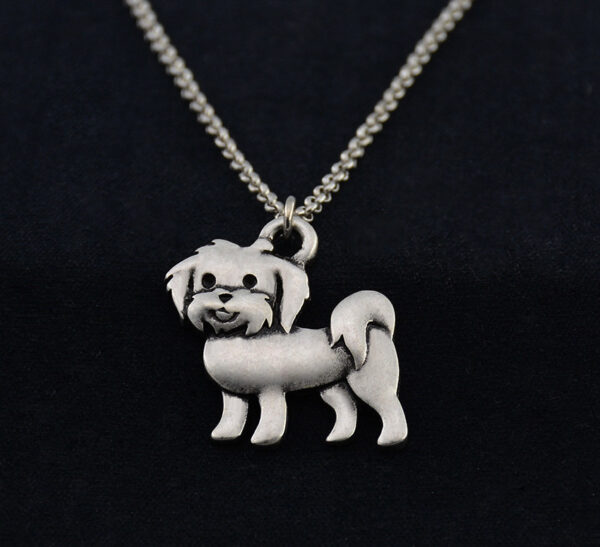 Stainless Steel Maltese Dog Pendant Necklace - Image 3