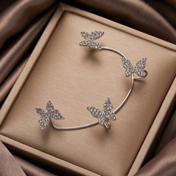 Shiny Crystal Butterfly Ear Cuff - Image 3