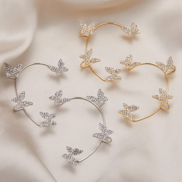 Shiny Crystal Butterfly Ear Cuff - Image 6