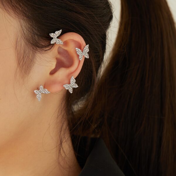 Shiny Crystal Butterfly Ear Cuff - Image 5