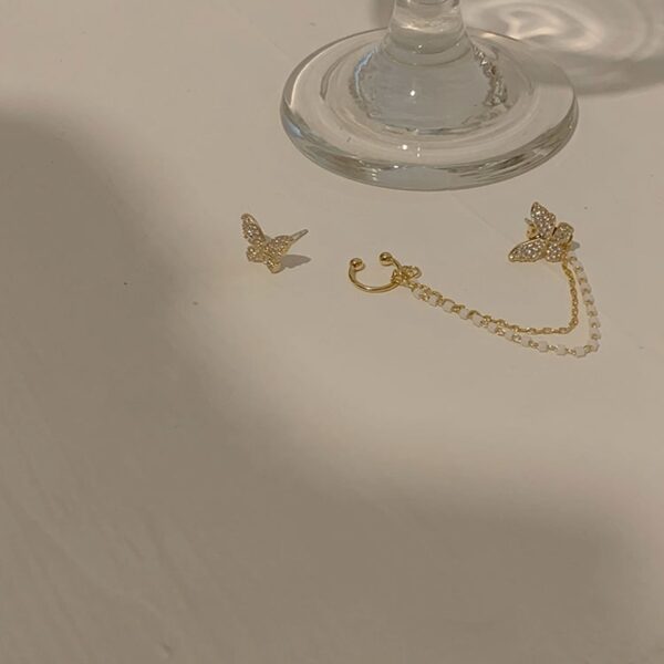 Women's Crystal Butterfly Stud Earrings - Image 3