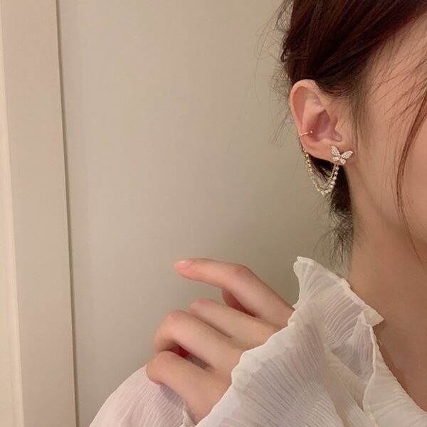 Women's Crystal Butterfly Stud Earrings - Image 4