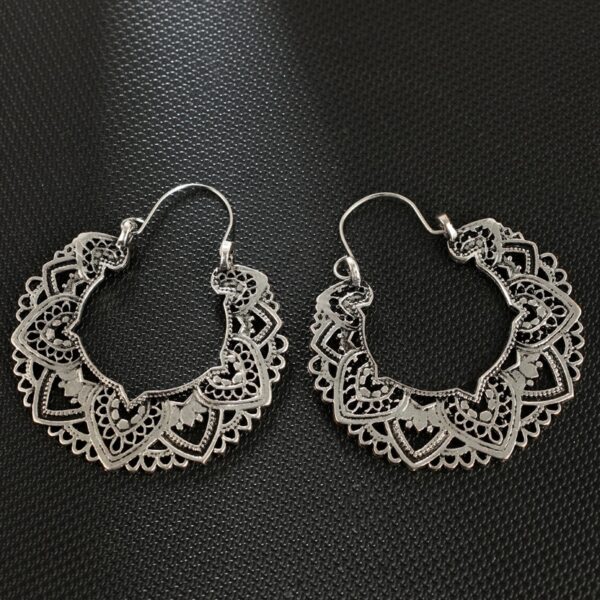 Women's Vintage Antique Silver Drop Earrings - Image 4
