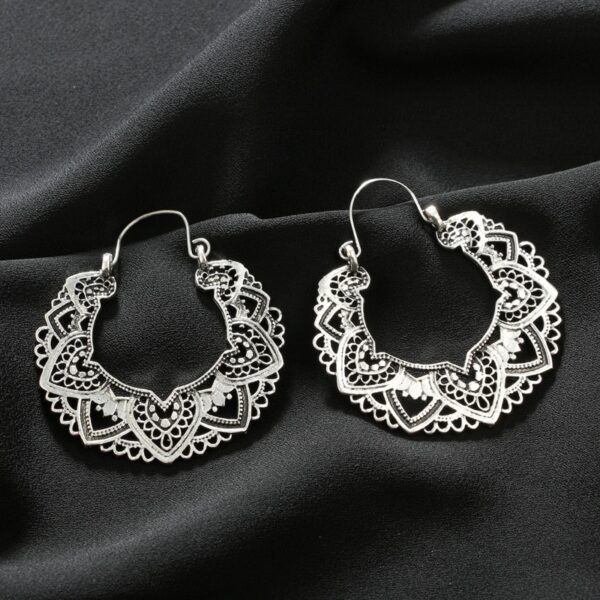 Women's Vintage Antique Silver Drop Earrings - Image 6