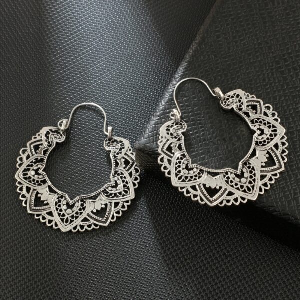 Women's Vintage Antique Silver Drop Earrings - Image 5