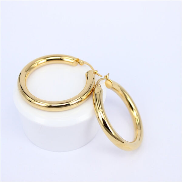 Stainless Steel Hoop Earrings - Image 3