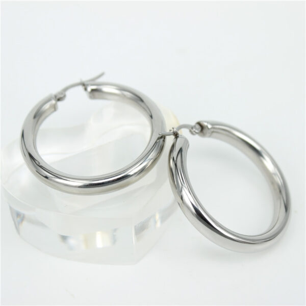 Stainless Steel Hoop Earrings - Image 5