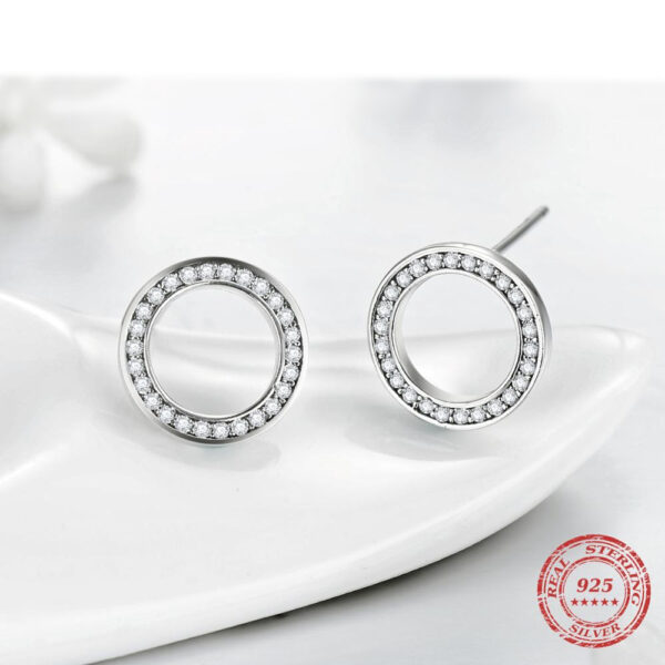 925 Sterling Silver Earrings with Crystal Zircon - Image 5