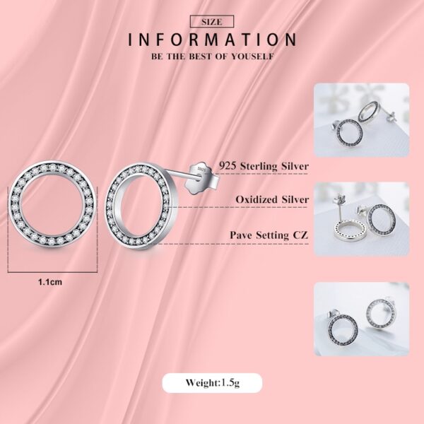 925 Sterling Silver Earrings with Crystal Zircon - Image 3