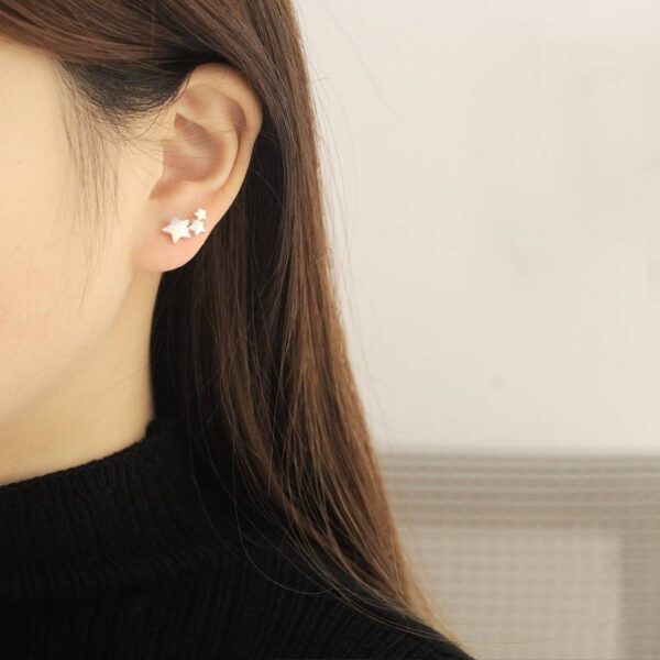 Women's Little Stars 925 Sterling Silver Stud Earrings - Image 5