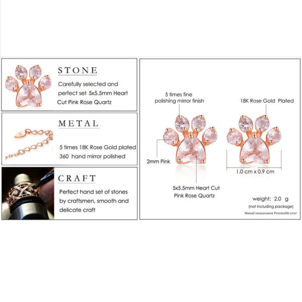 Women's Cute Cat Paw Stud Earrings - Image 7