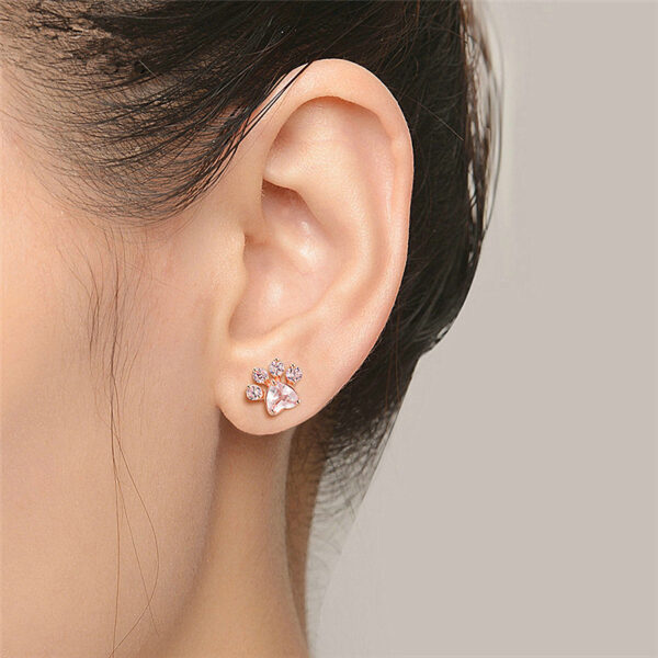 Women's Cute Cat Paw Stud Earrings - Image 4