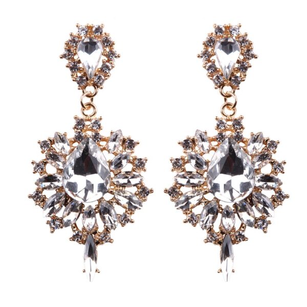 Women's Luxury Colorful Crystal Gems Drop Earrings - Image 6