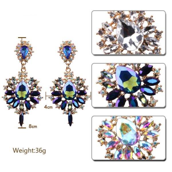 Women's Luxury Colorful Crystal Gems Drop Earrings - Image 8