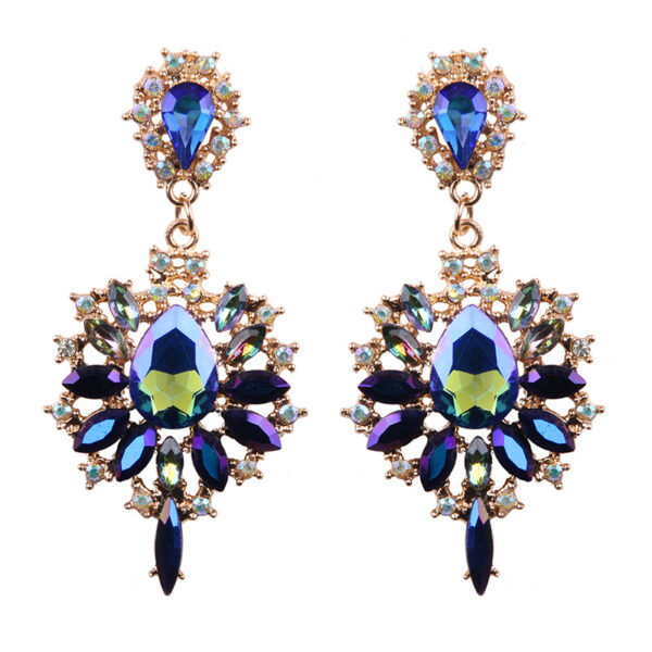 Women's Luxury Colorful Crystal Gems Drop Earrings - Image 5