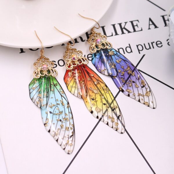 Women's Colorful Butterfly Wing Earrings - Image 3
