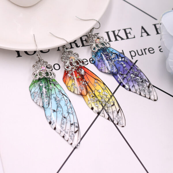 Women's Colorful Butterfly Wing Earrings - Image 4