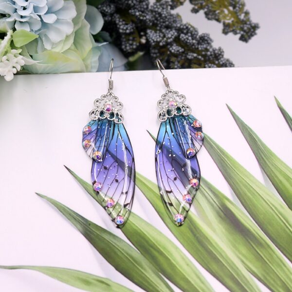 Women's Colorful Butterfly Wing Earrings - Image 7