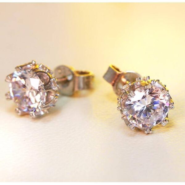 Women's Silver Earrings with Zircon Stone - Image 4