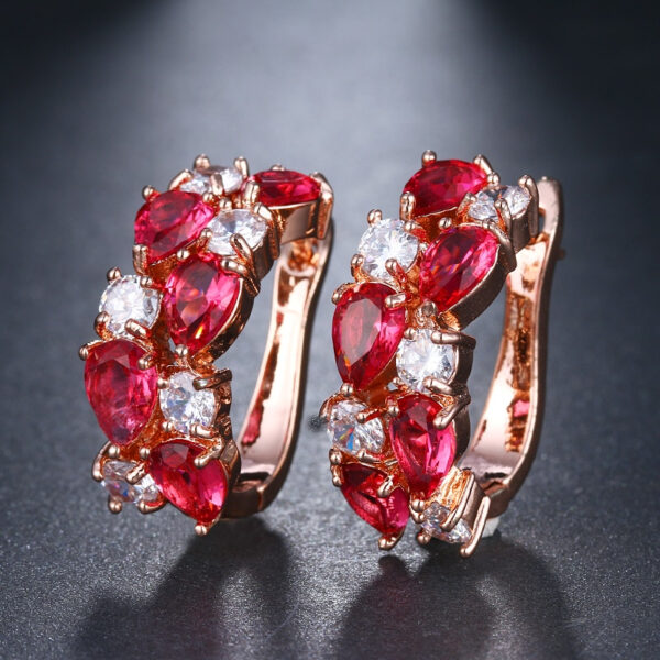 Colorful Rose Gold Earrings - Image 3