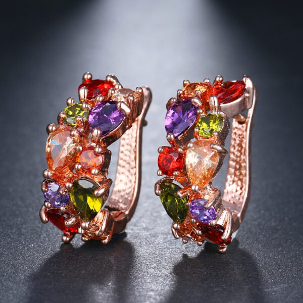 Colorful Rose Gold Earrings - Image 5