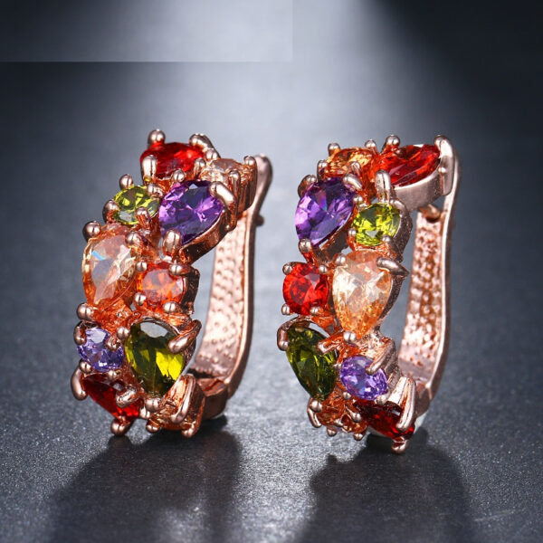 Colorful Rose Gold Earrings