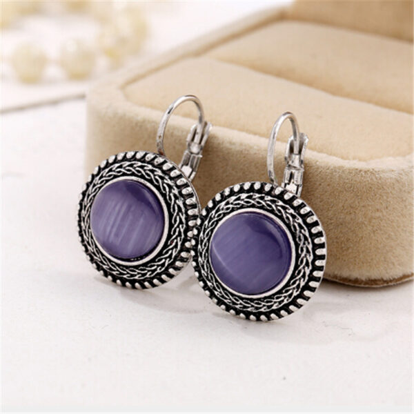 Round Vintage Drop Earrings - Image 6