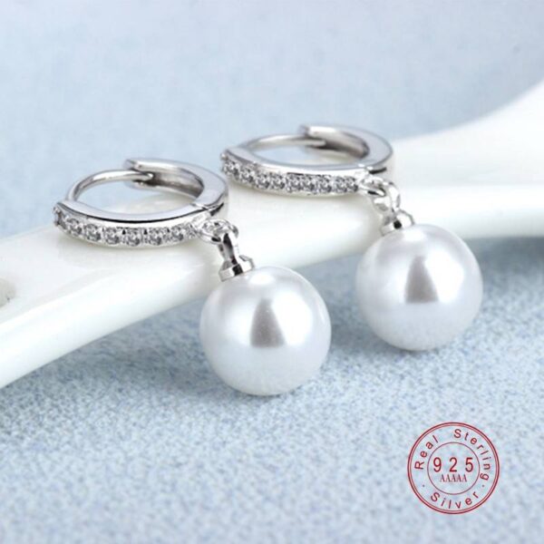 Women's Freshwater Pearl 925 Sterling Silver Drop Earrings - Image 6