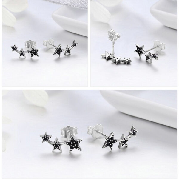Sparkling Star Silver Women's Climber Earrings - Image 5