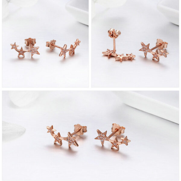 Sparkling Star Silver Women's Climber Earrings - Image 6