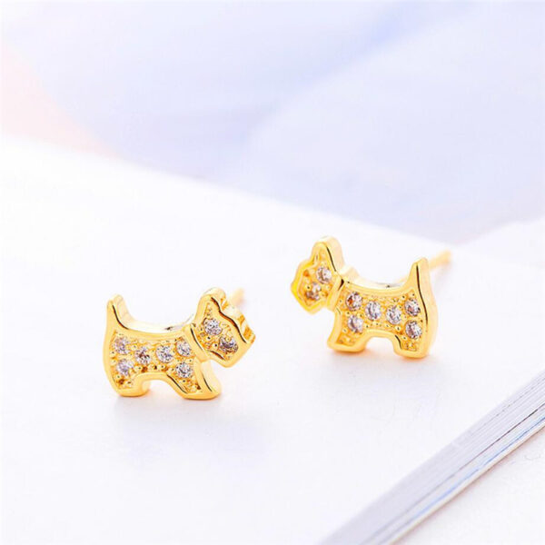 925 Sterling Silver Puppy Stud Earrings - Image 4