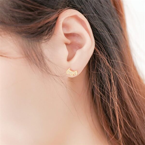 925 Sterling Silver Puppy Stud Earrings - Image 5
