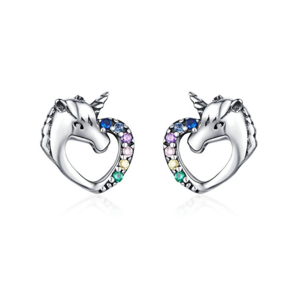Shiny Unicorn Stud Earrings