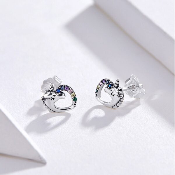 Shiny Unicorn Stud Earrings - Image 4