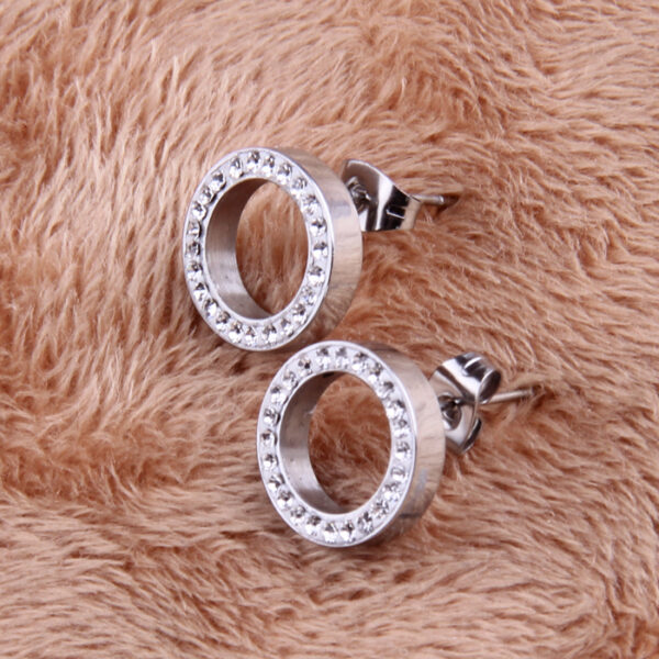 Round Crystal Stud Earrings - Image 3