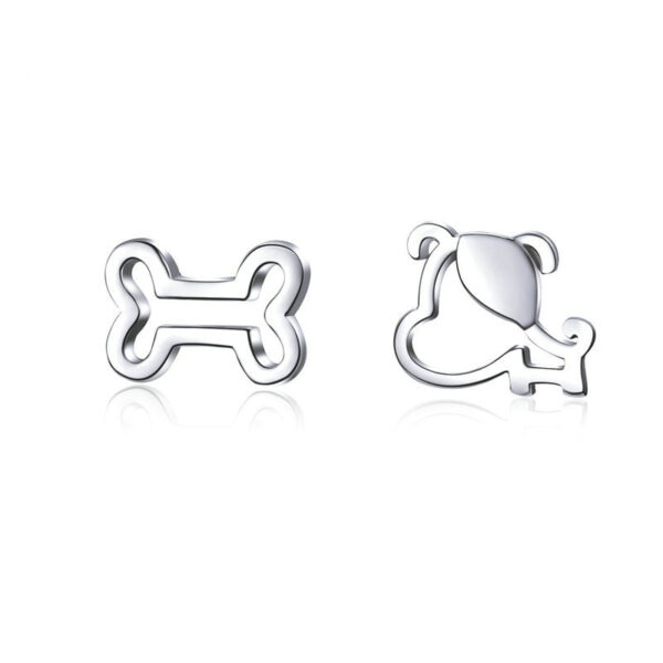 Dog and Bone Stud Earring