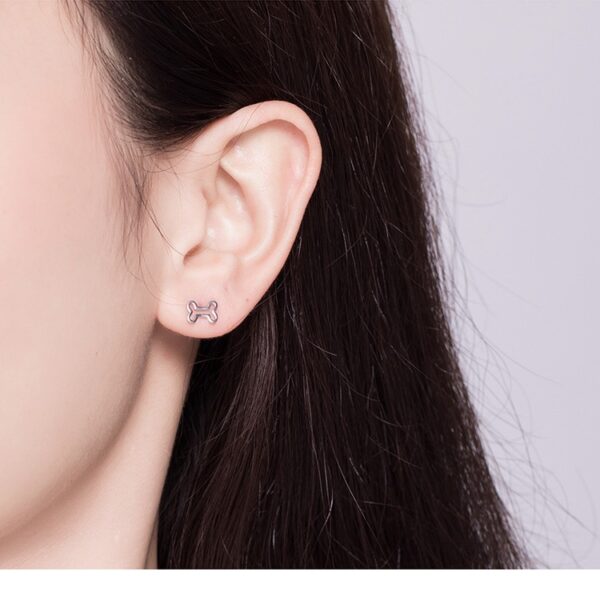 Dog and Bone Stud Earring - Image 4