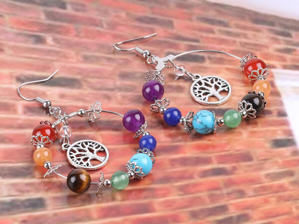 Bohemian Tree of Life Women's Copper Drop Earrings - Image 6