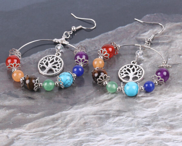 Bohemian Tree of Life Women's Copper Drop Earrings - Image 5
